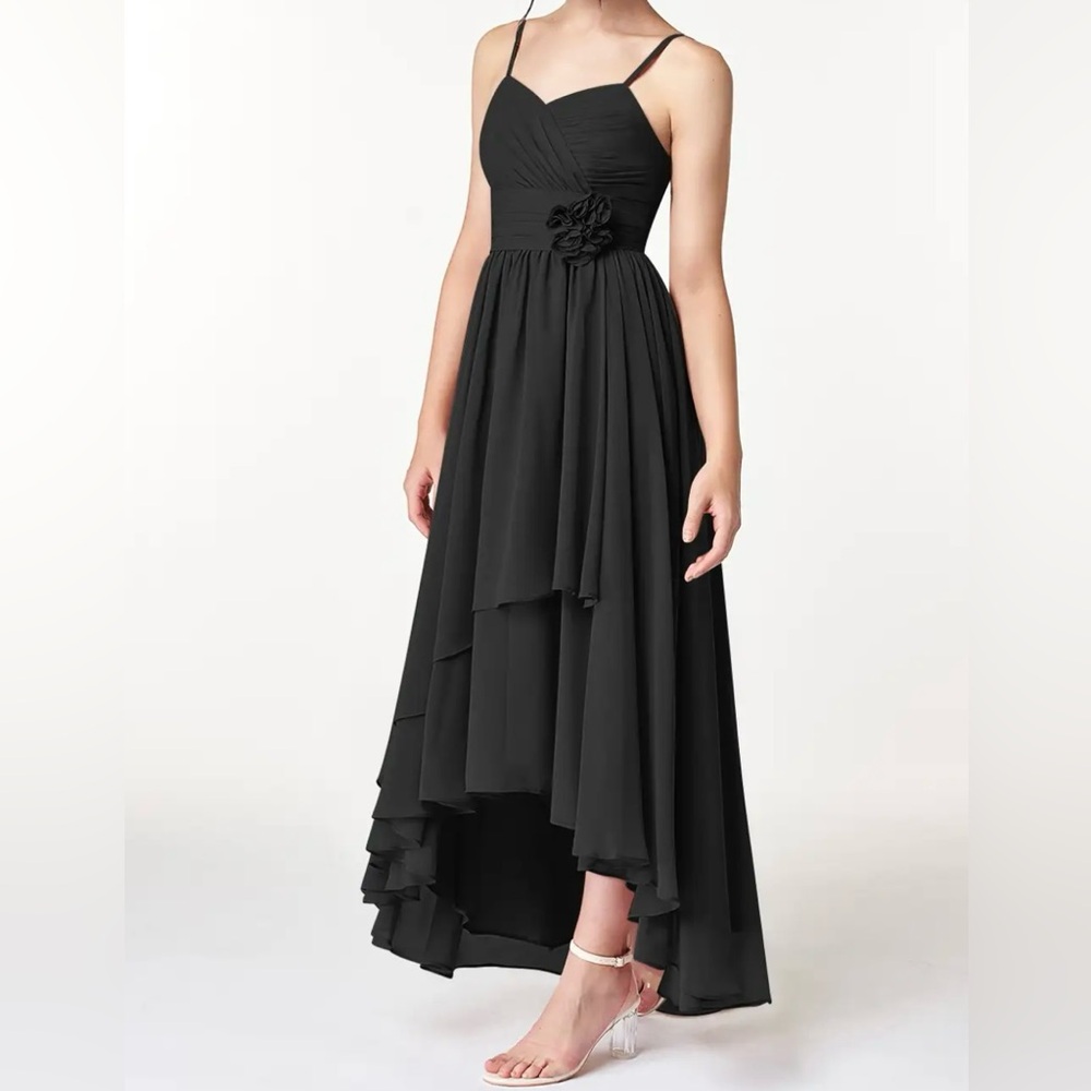 Azazie Flower Girl Gown-  Elegant Black  Dress Girl size 12